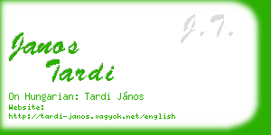 janos tardi business card