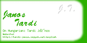 janos tardi business card